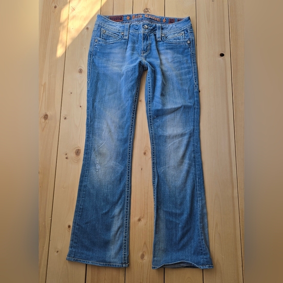 Rock Revival Elaina Boot Distressed Denim Jeans Size 29X31 - Picture 2 of 16